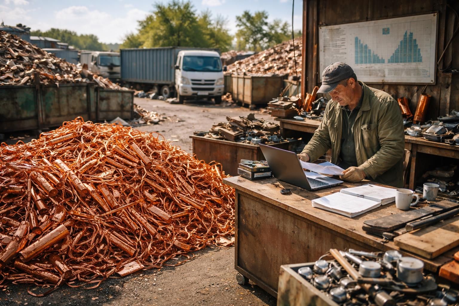 consultez les prix actuels du cuivre chez le ferrailleur et suivez les tendances du marché pour optimiser vos ventes et achats.